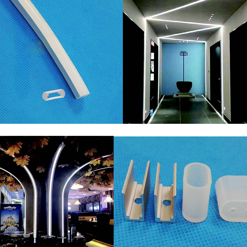 Silicone LED Diffuser Strip Waterproof For 8mm LED Lights Strips - 06*16mm 180° Both Side Emitting Silicone LED Diffuser Strip Waterproof For 8mm LED Lights Strips - 06*16mm 180° Both Side Emitting